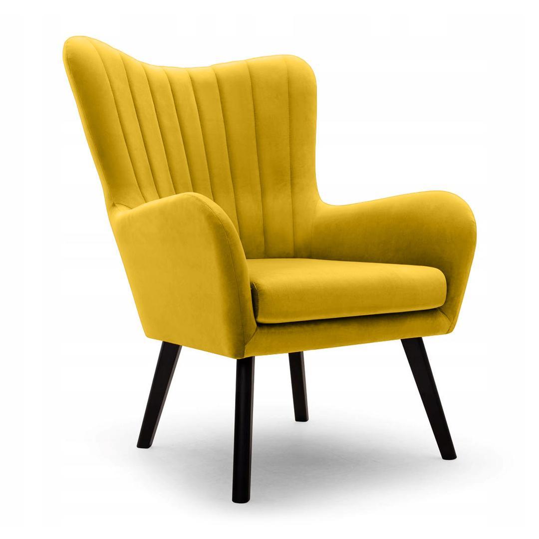 Fotel TED 76x100x78 cm do salonu żółty Mono 0 Full Screen