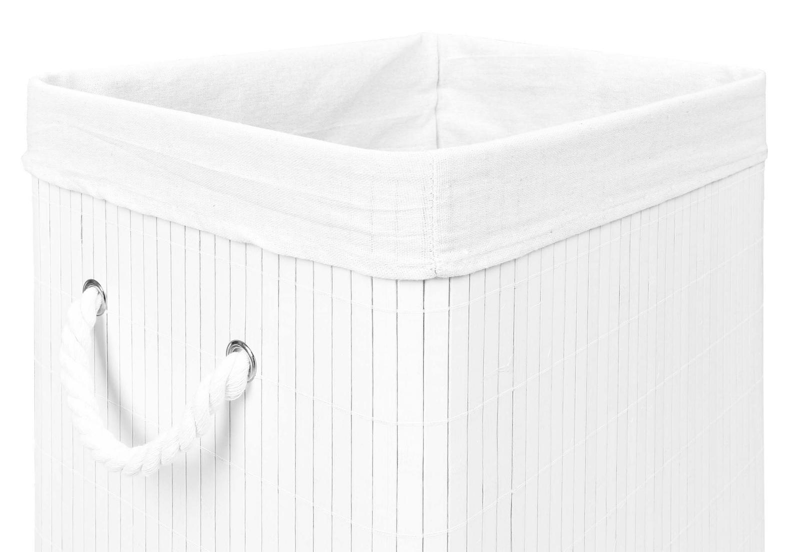 Kosz na pranie bambusowy z pokrywą SOREN 80L biały 8 Full Screen