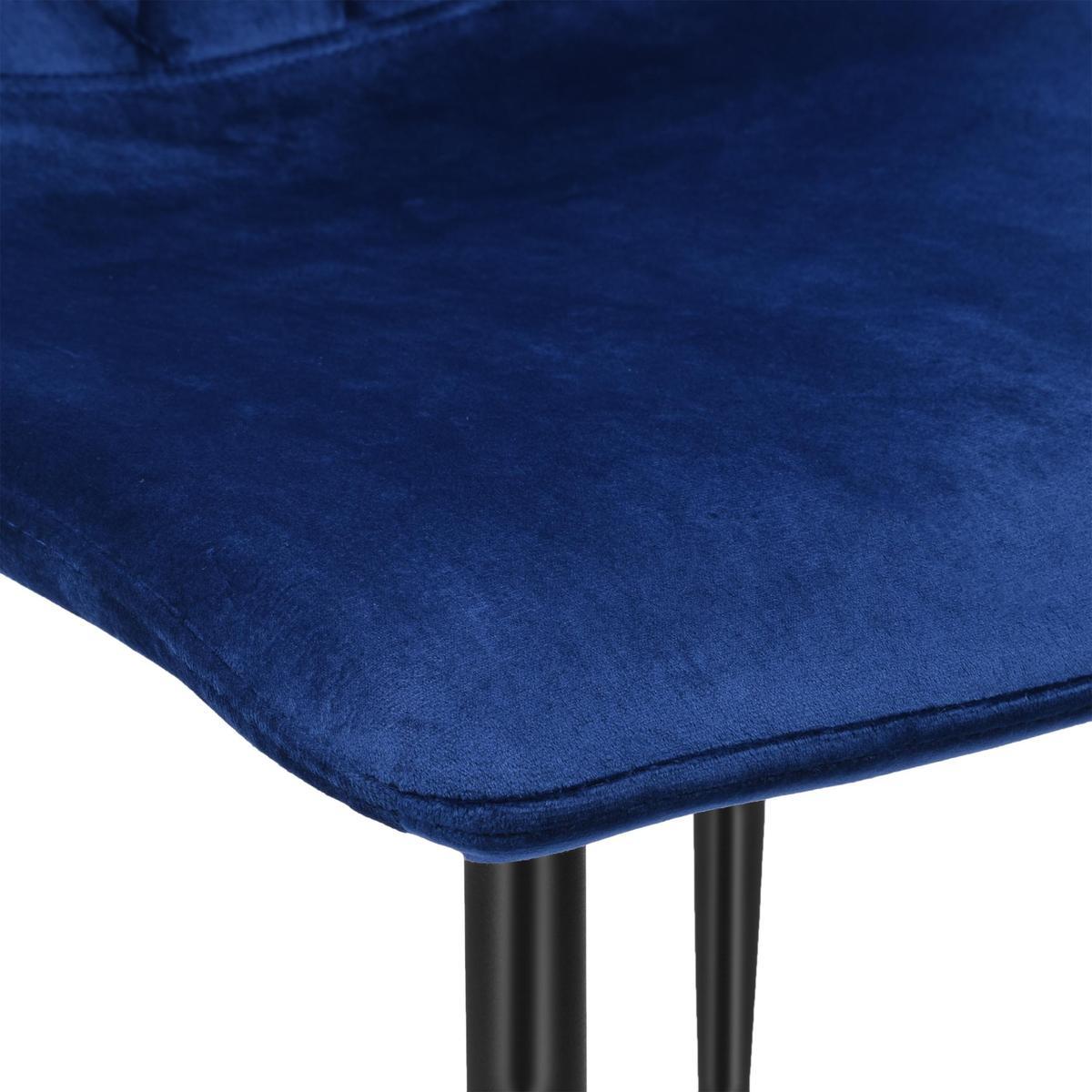 Krzesło tapicerowane Dexter Velvet 45x89x54 cm granatowy na czarnych nóżkach do jadalni lub salonu  5 Full Screen