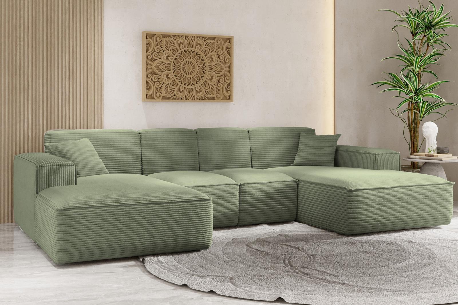 Sofa U SIENA LARGE 344x73x165 cm w kształcie U bez funkcji spania do salonu oliwkowy 1 Full Screen