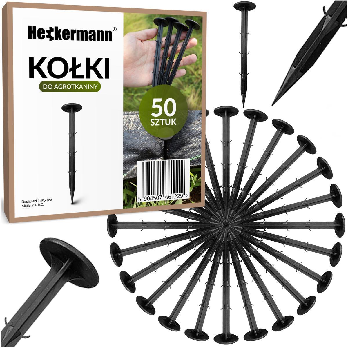 Kołki szpilki do agrotkaniny Heckermann 16cm Czarne - paczka 50 szt 0 Full Screen