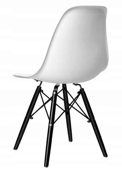 Zestaw 4 szt krzeseł 46x82x53 cm nowoczesne milano black dsw białe, nogi czarne do jadalni lub salonu 4 Full Screen