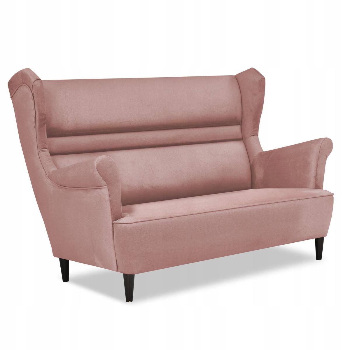 Zestaw wypoczynkowy ZOJA sofa + 2 fotele + 2 podnóżki pudrowy róż do salonu  2 Full Screen