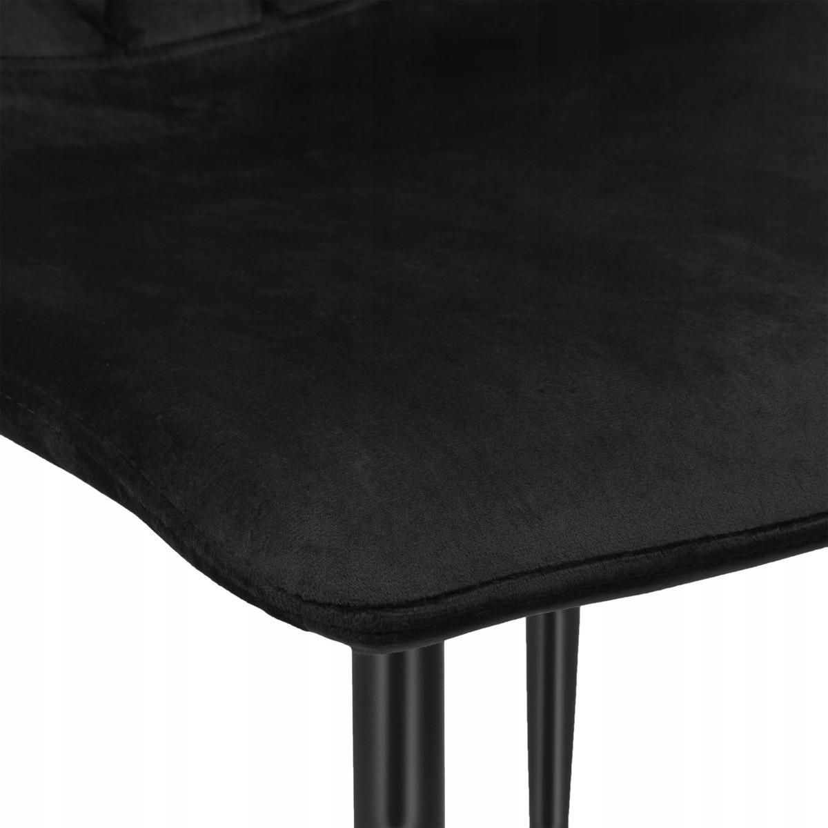 Krzesło tapicerowane Dexter Velvet 45x89x54 cm czarny na czarnych nóżkach do jadalni lub salonu 6 Full Screen