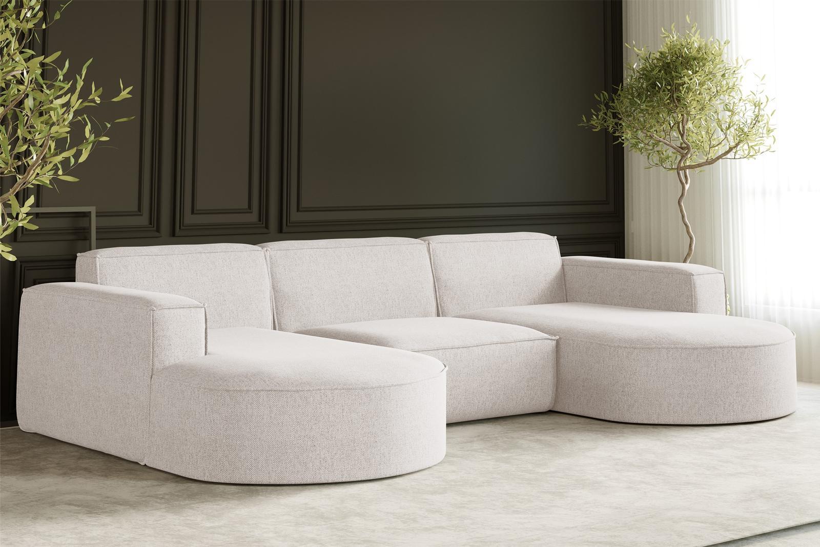 Sofa MODENA STUDIO U 299x78x165 cm w kształcie U bez funkcji spania do salonu NEVE ecru 1 Full Screen
