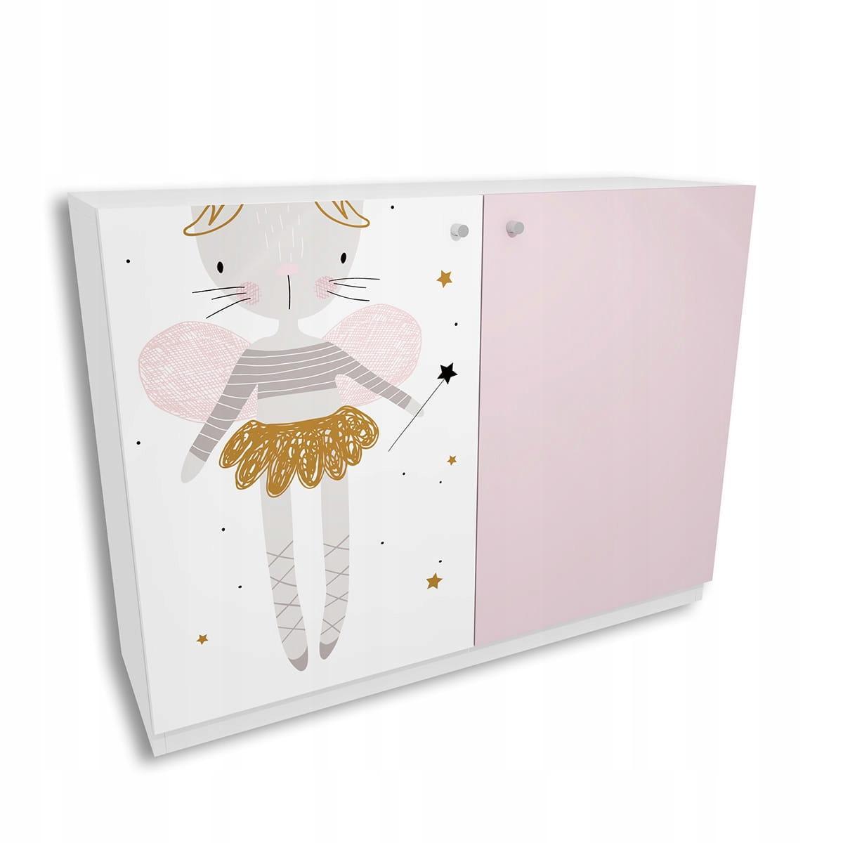 Komoda FAIRY 120x90 cm biało różowa księżniczka dla dziecka 0 Full Screen