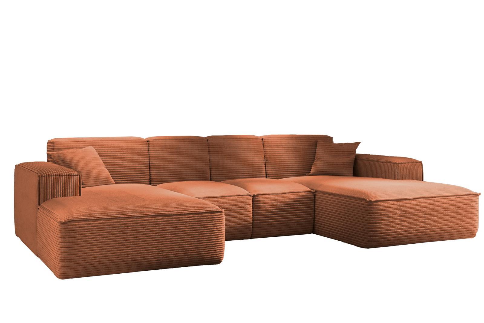 Sofa U SIENA LARGE 344x73x165 cm w kształcie U bez funkcji spania do salonu miedziana 0 Full Screen