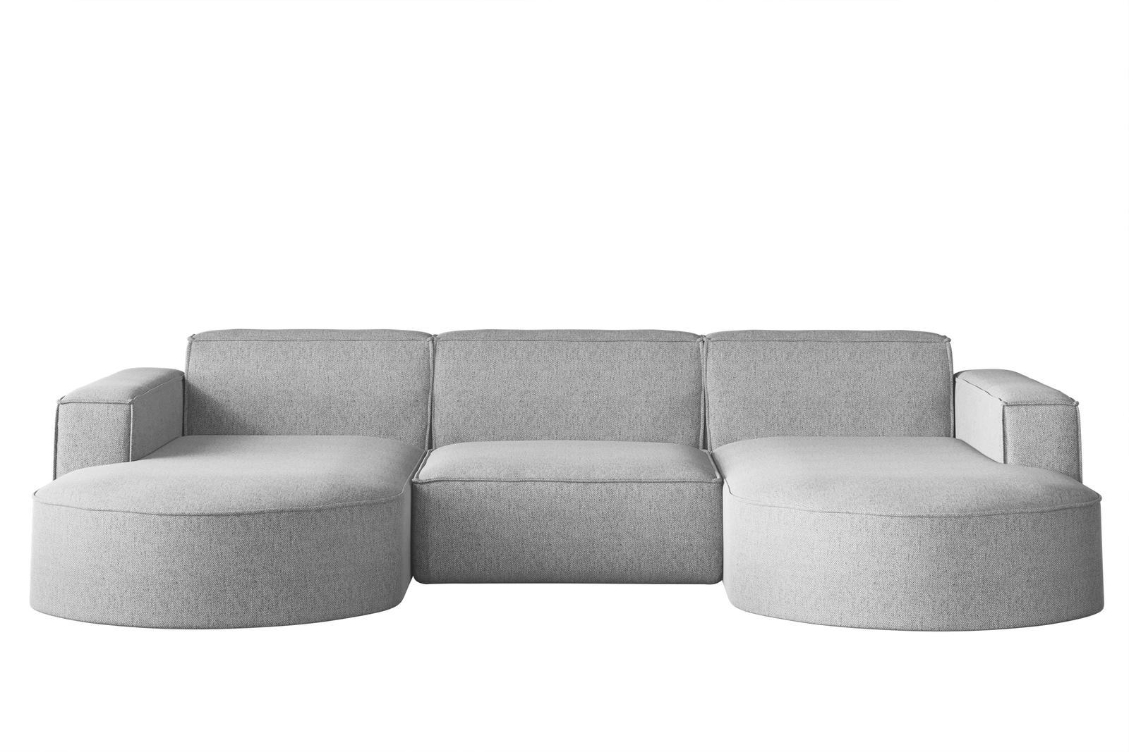 Sofa MODENA STUDIO U 299x78x165 cm w kształcie U bez funkcji spania do salonu NEVE szara 0 Full Screen