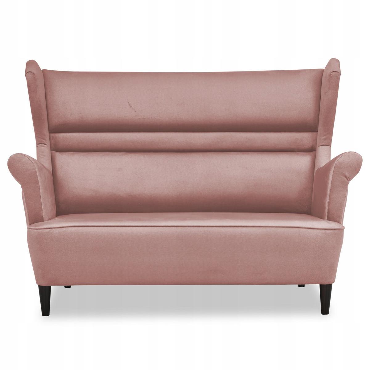 Zestaw wypoczynkowy ZOJA sofa + 2 fotele + 2 podnóżki pudrowy róż do salonu  1 Full Screen