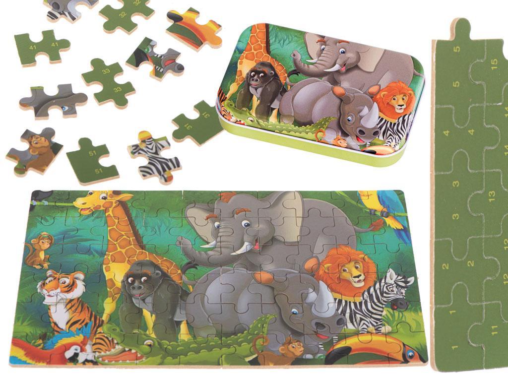 Puzzle dla dzieci bajkowe w puszce dżungla 60 elementów 0 Full Screen