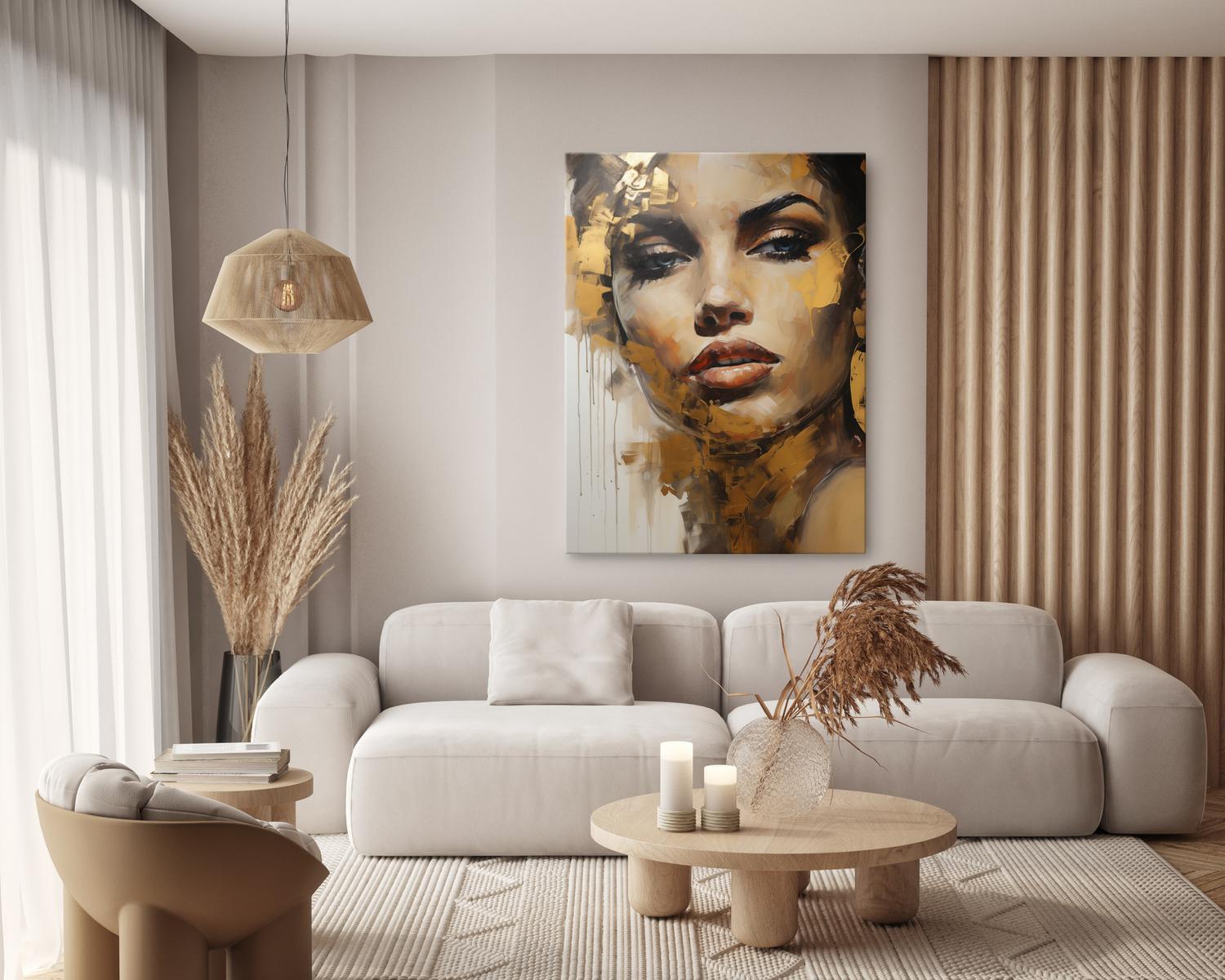 Obraz Canvas Do Salonu KOBIECY Portret Styl Glamour Abstrakcja 80x120cm 7 Full Screen