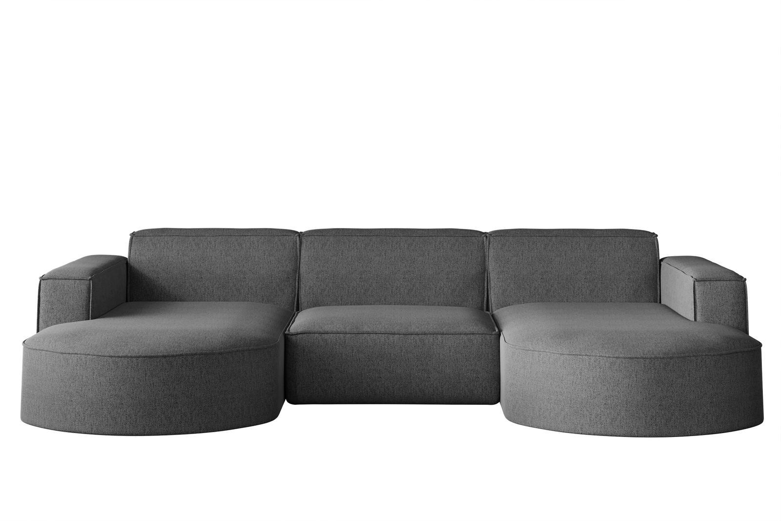 Sofa MODENA STUDIO U 299x78x165 cm bez funcji spania do salonu ciemnoszary 0 Full Screen
