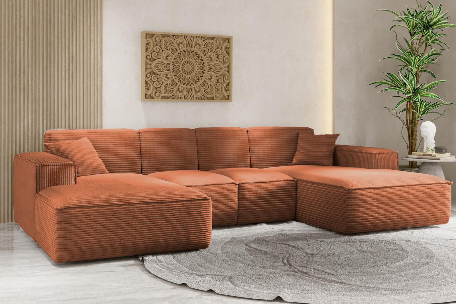 Sofa U SIENA LARGE 344x73x165 cm w kształcie U bez funkcji spania do salonu miedziana 1 Full Screen