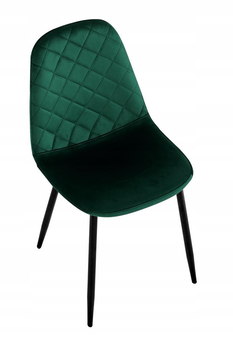 Krzesło welurowe Orlando Velvet 43x83x52 cm ciemnozielone czarne nóżki do jadalni lub salonu  6 Full Screen