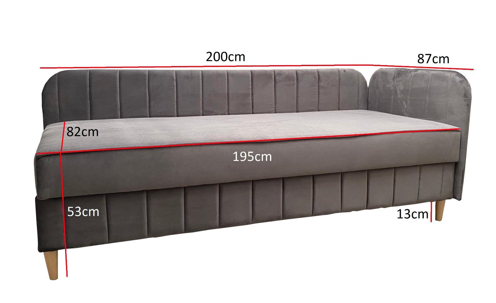 Łóżko BIANKA 87x80x200 cm z funkcją przechowywania do salonu turkusowy 5 Full Screen