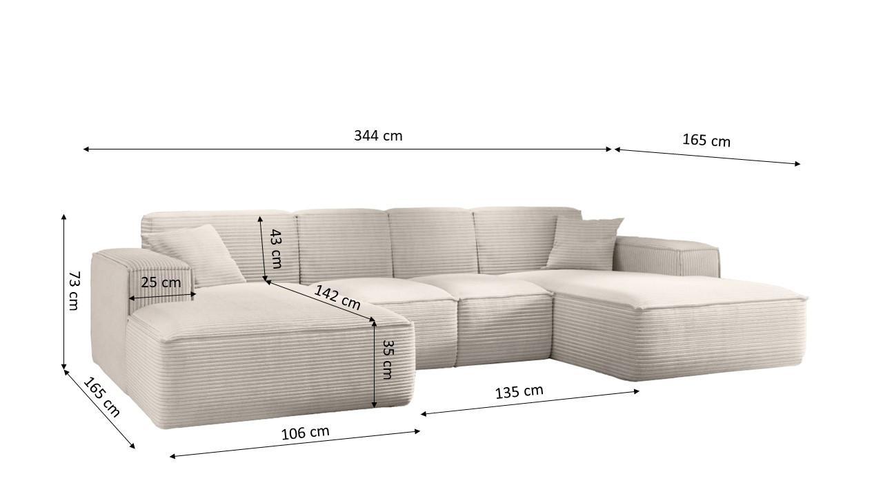 Sofa U SIENA LARGE 344x73x165 cm w kształcie U bez funkcji spania do salonu miedziana 2 Full Screen