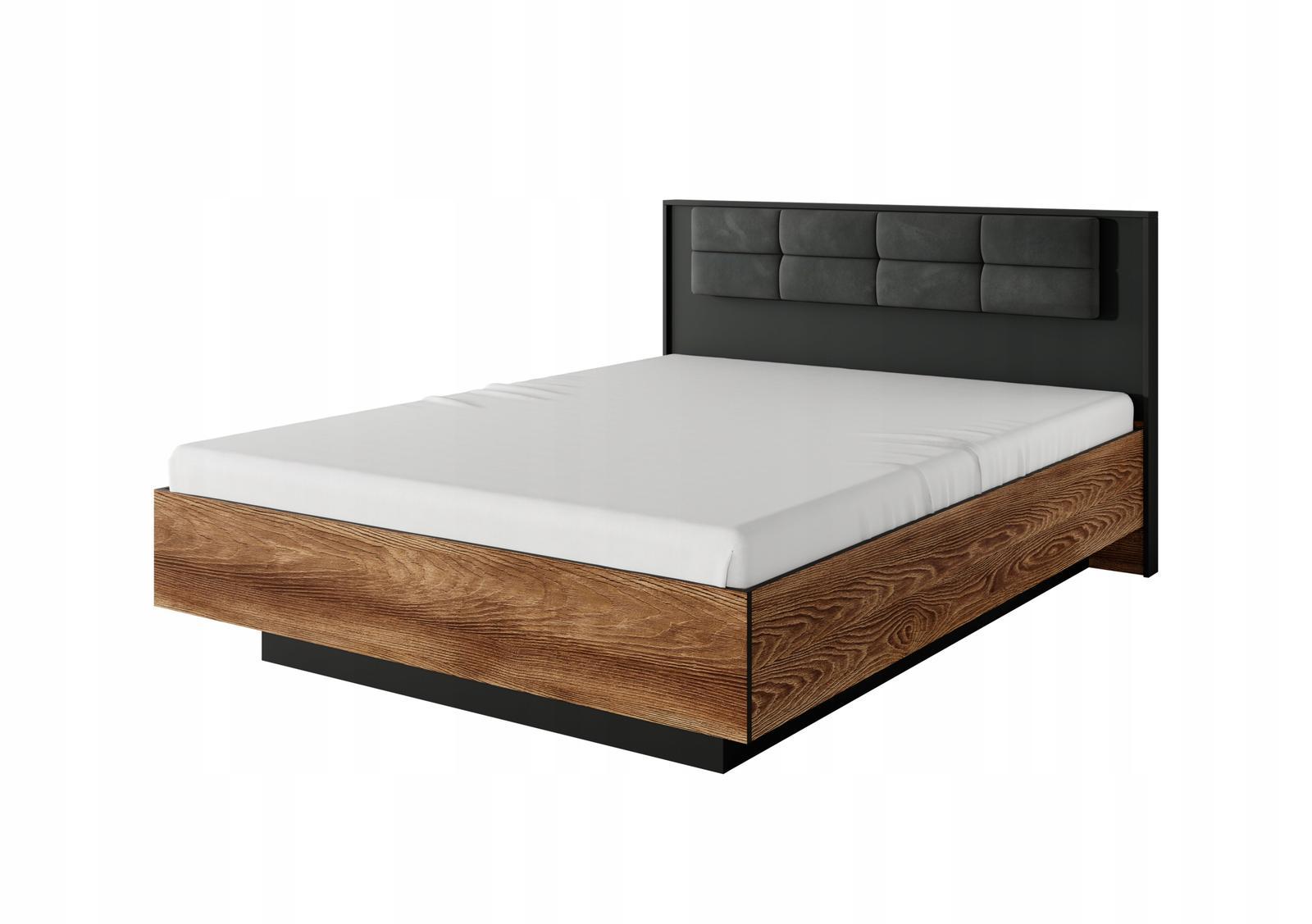 Łóżko 160x200 cm z pojemnikiem na pościel system milton chestnut / antracyt do sypialni  0 Full Screen