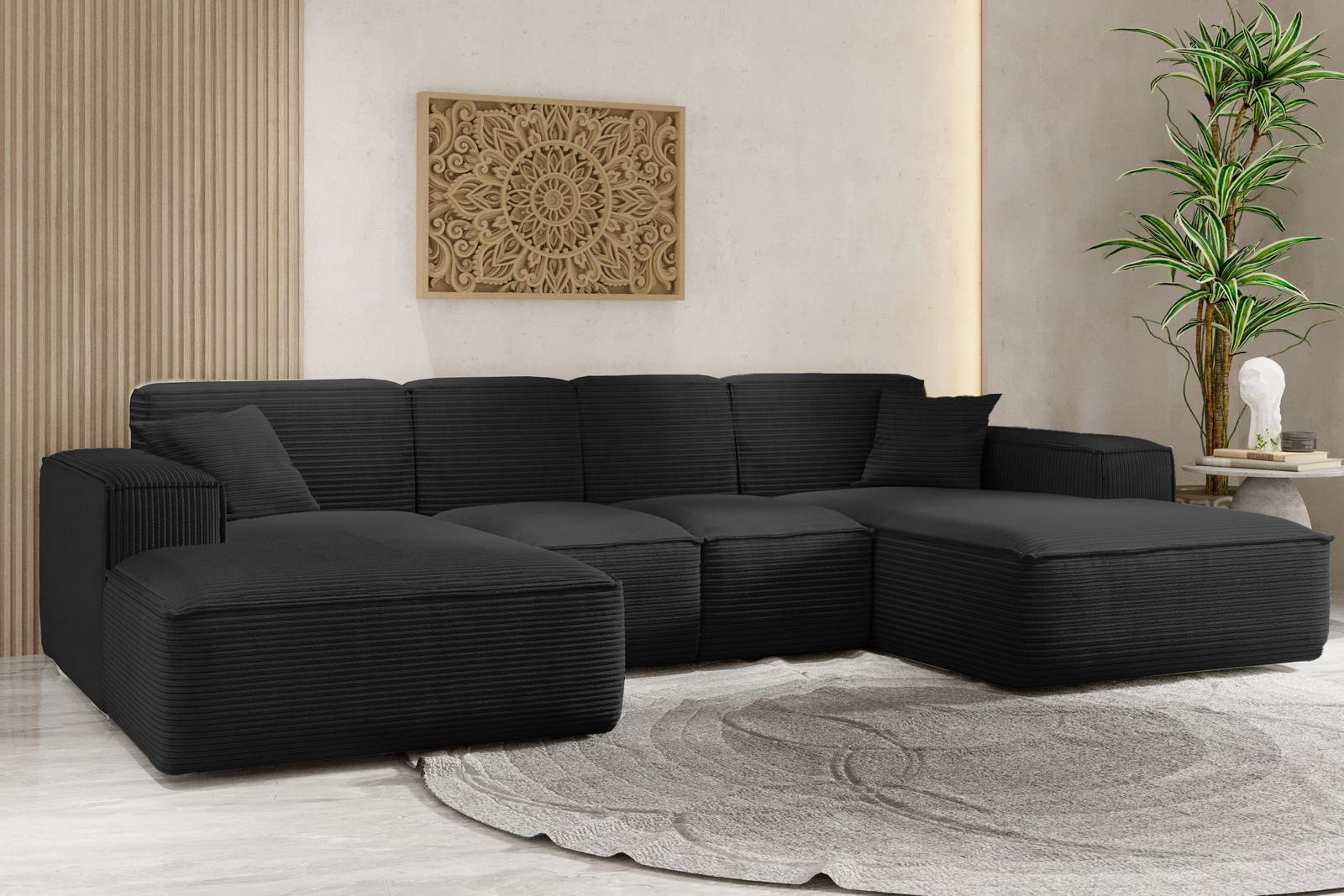 Sofa U SIENA LARGE 344x73x165 cm w kształcie U bez funkcji spania do salonu czarny 1 Full Screen