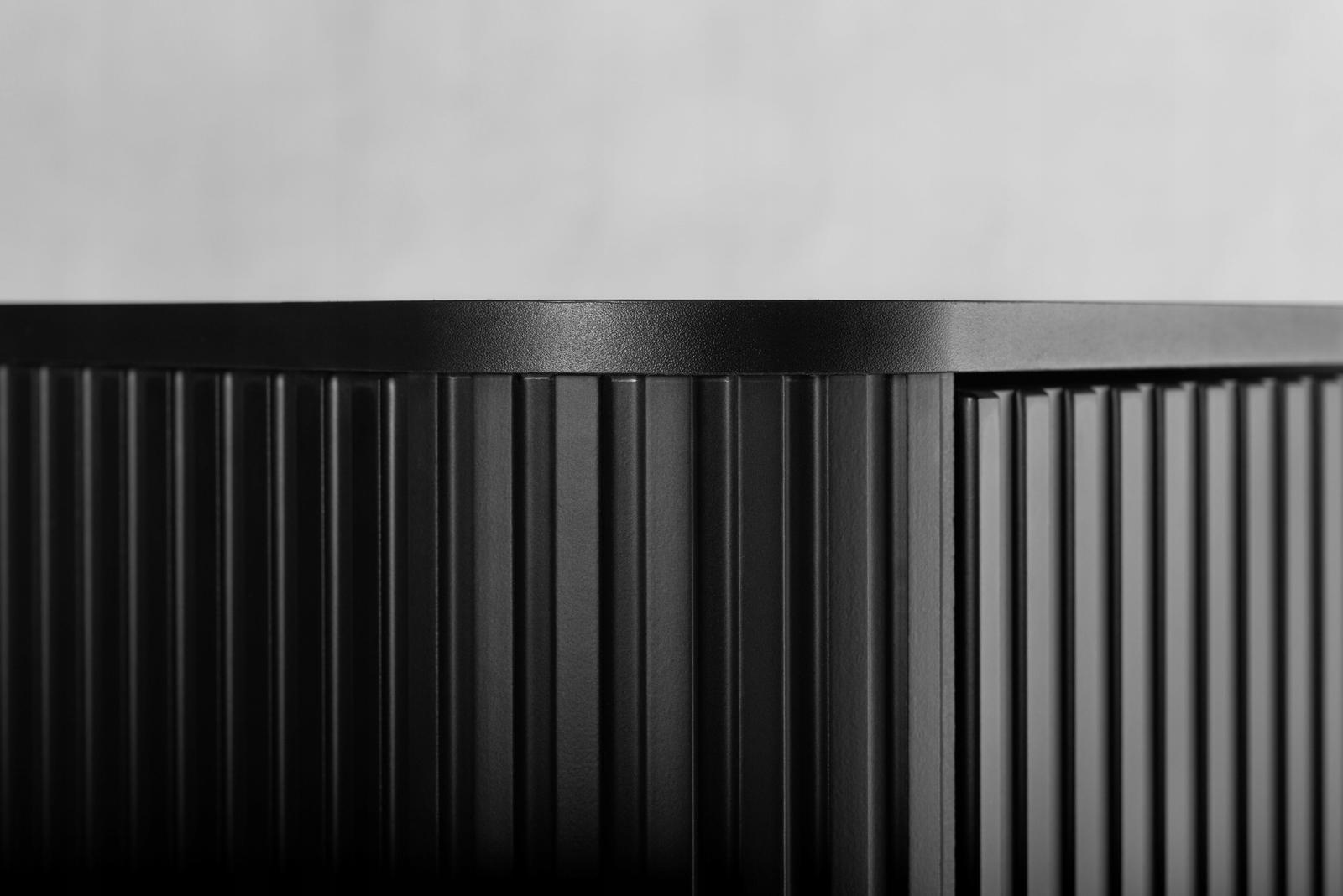 Szafka łazienkowa 139 cm czarny słupek wiszący ryflowany styl glamour do łazienki  8 Full Screen