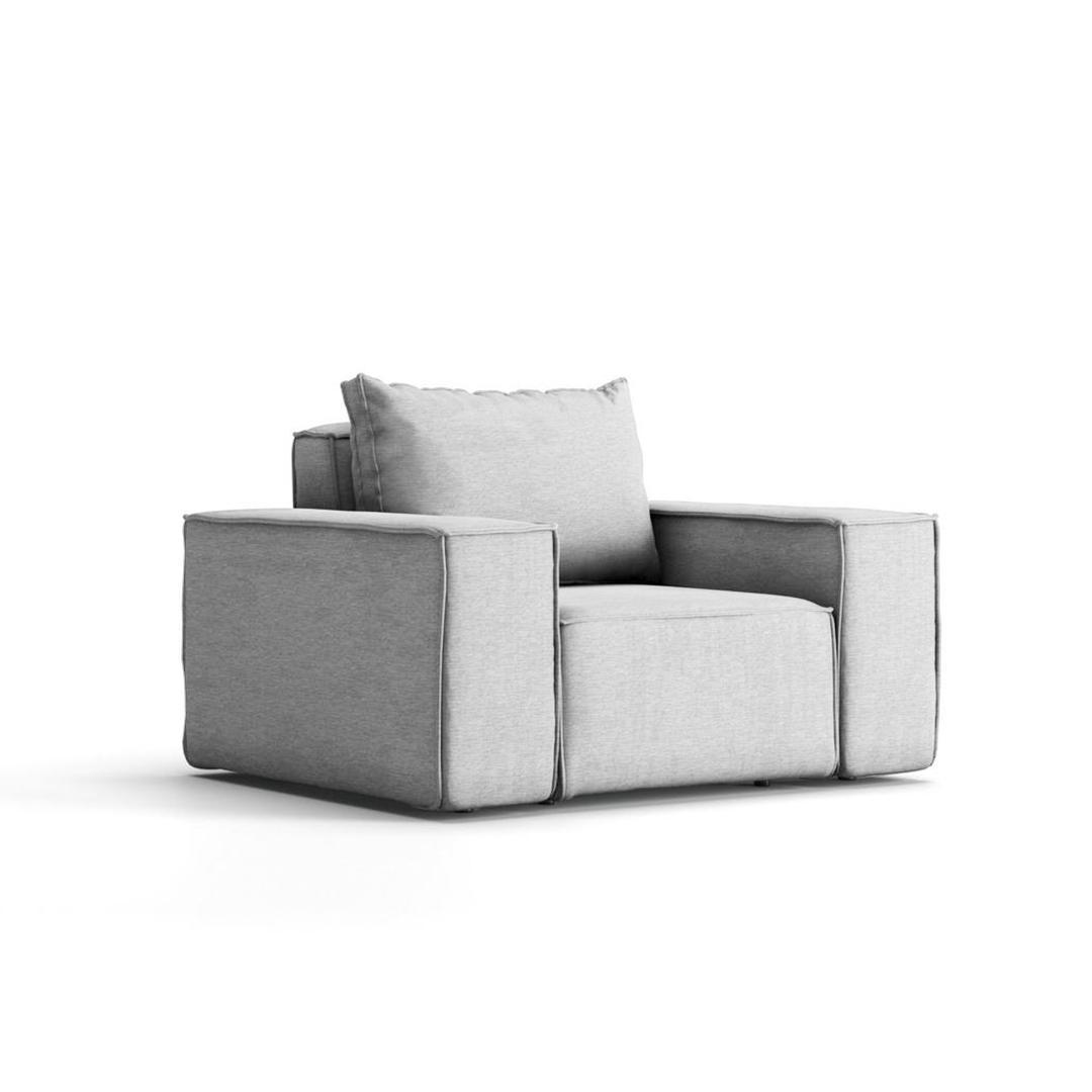 Sofa jednoosobowa SONNE 115x73x88 cm wodoodporna UV do ogrodu + poduszka jasnoszara 0 Full Screen
