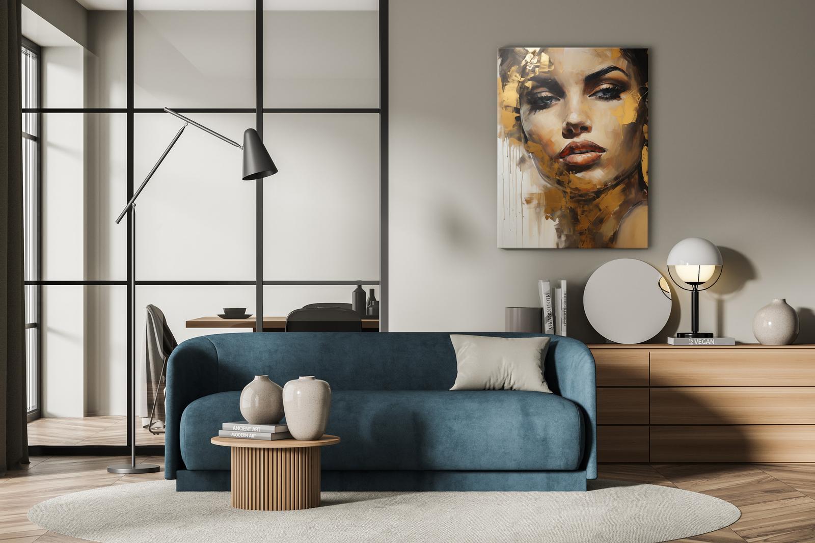 Obraz Canvas Do Salonu KOBIECY Portret Styl Glamour Abstrakcja 80x120cm 10 Full Screen