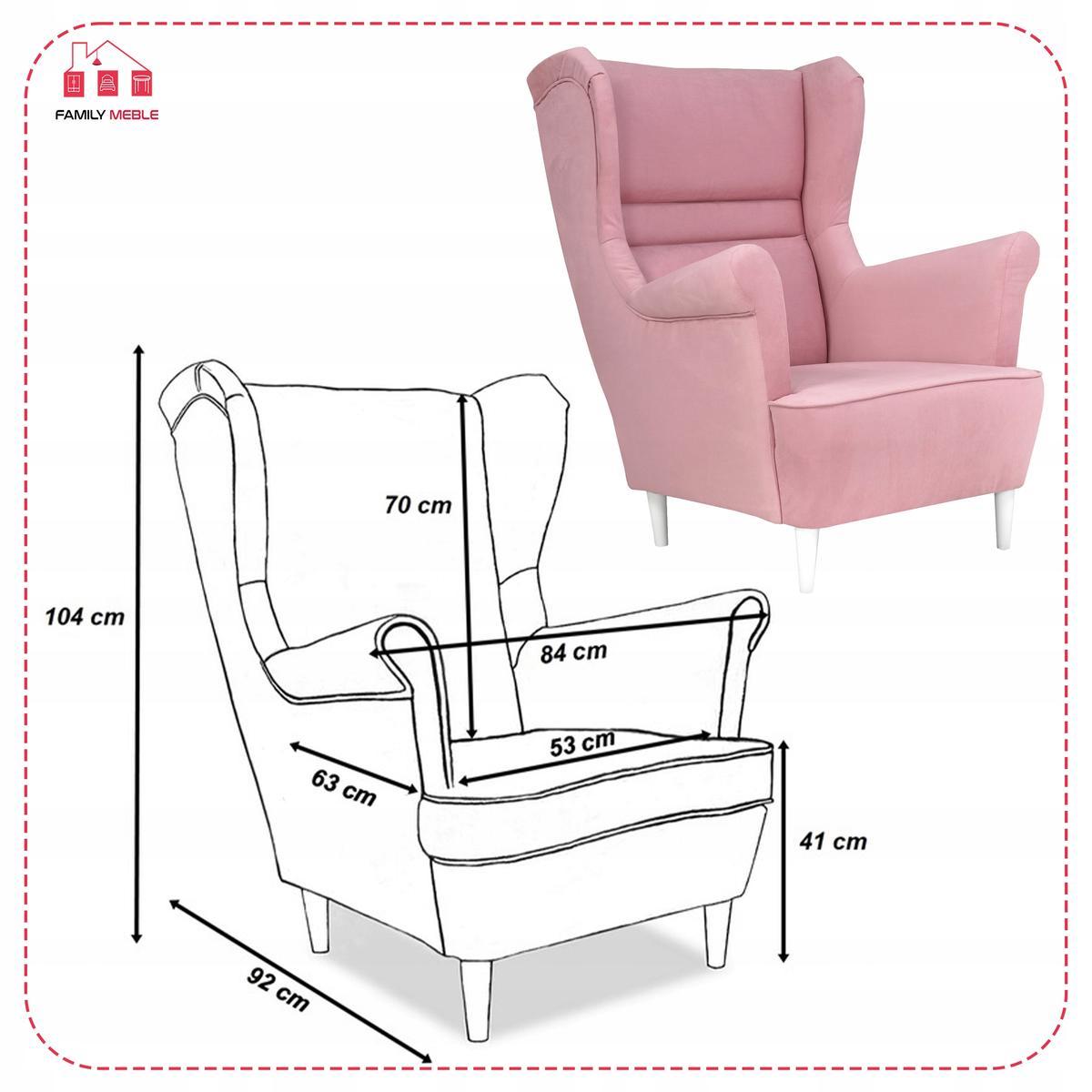 Zestaw wypoczynkowy ZOJA sofa + 2 fotele jasny róż do salonu  4 Full Screen
