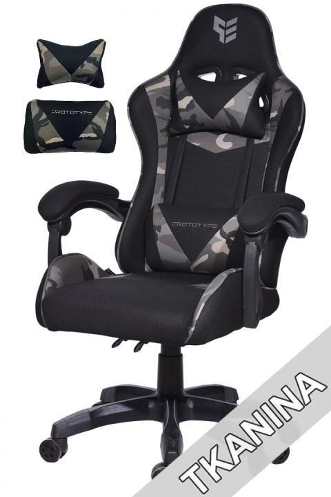 Fotel gamingowy HERO ARMY FABRIC 66x85x35 cm czarny obrotowy perforowana tkanina do pokoju gracza  0 Full Screen