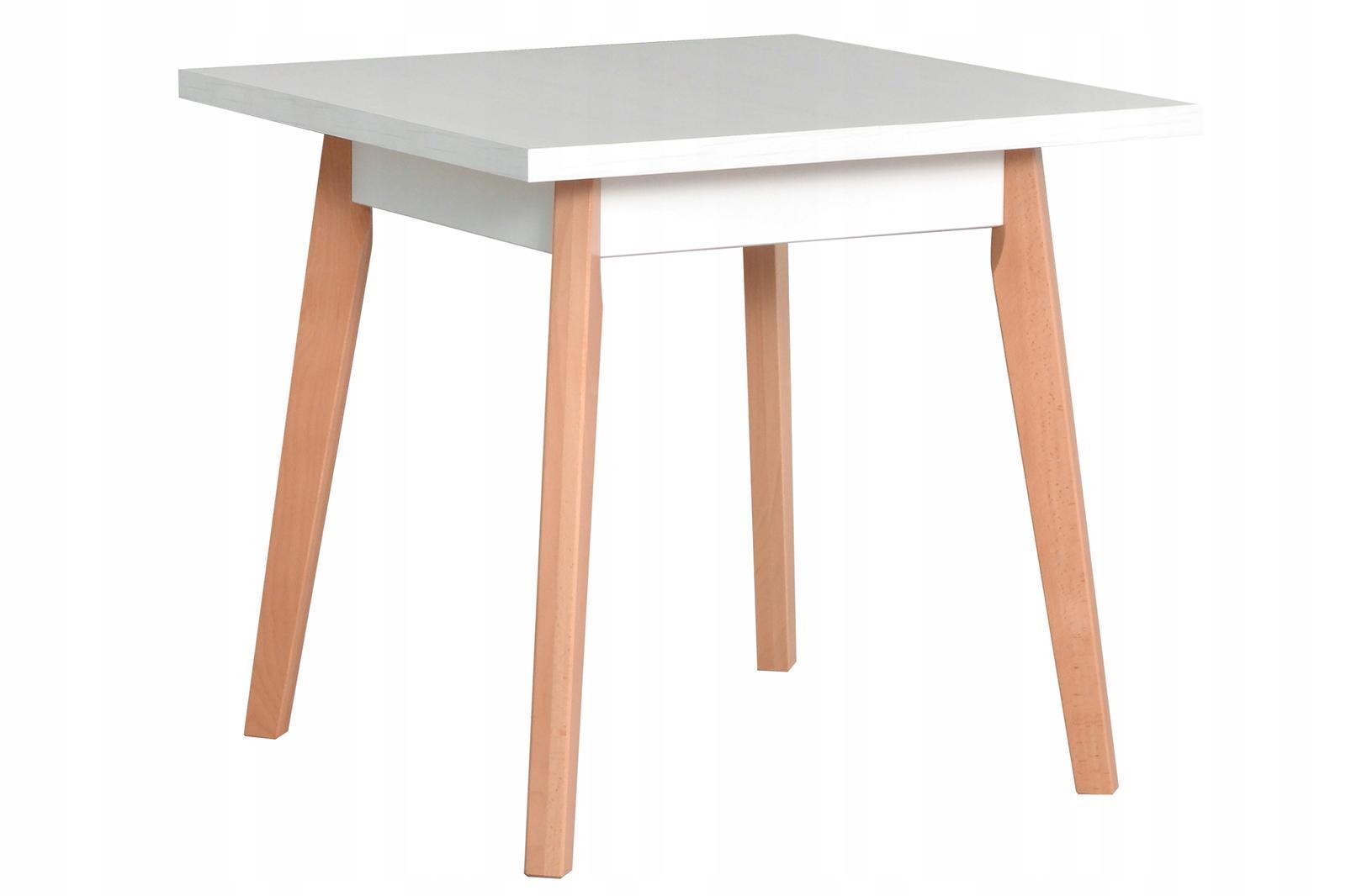 Stół OSLO OL-1 80x75x80 cm kwadratowy do kuchni jadalni drewno laminat biały/buk naturalny 0 Full Screen