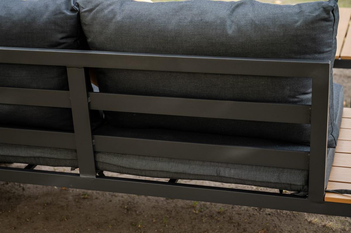 Narożnik MASSIMO 240x67x240 cm aluminiowy zestaw mebli ogrodowych + stolik brązowy do ogrodu czarny 6 Full Screen