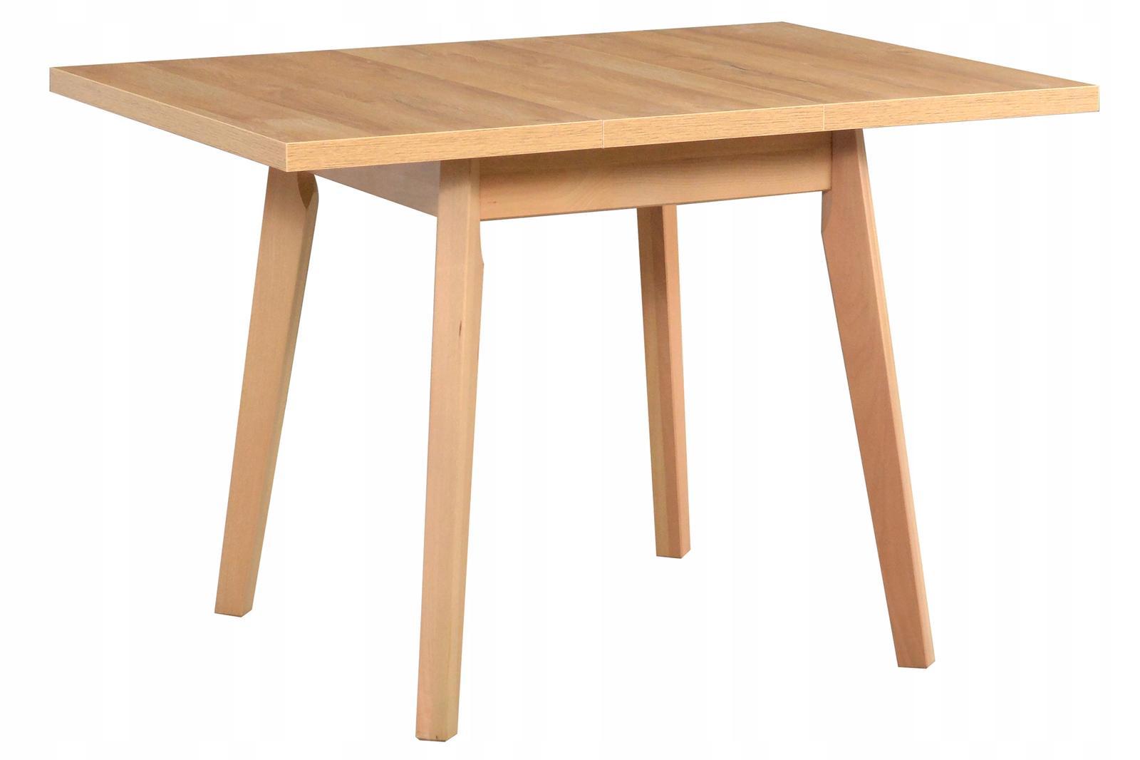 Stół OSLO OL-1L 80x75x80/110 cm kwadratowy rozkładany do kuchni jadalni drewno laminat biały/buk naturalny  2 Full Screen