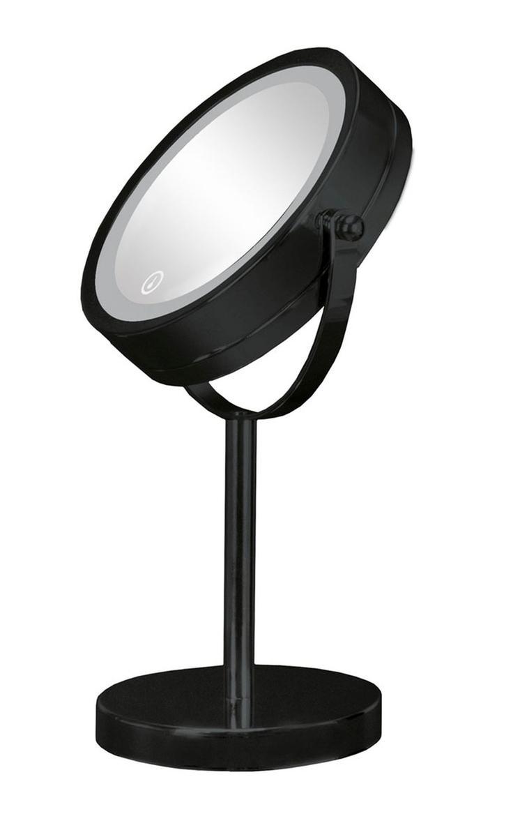 Lustro kosmetyczne lusterko powiększające LED Kleine Wolke Bright Mirror chrom czarny 12x30x17,5 cm 0 Full Screen