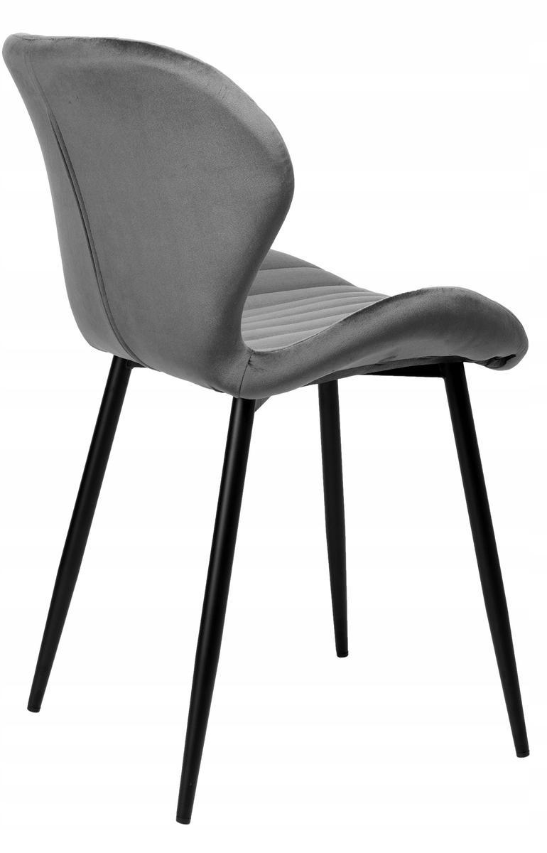 Krzesło welurowe DALLAS VELVET 48x80x47 cm grafitowe czarne nóżki do jadalni lub salonu 3 Full Screen