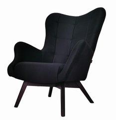 Fotel skandynawski ETERNO 77x102x87 cm czarny z czarnymi nogami do salonu 