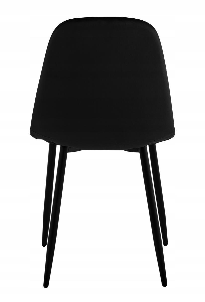 Krzesło welurowe 43x83x52 cm profilowane pikowane Orlando Velvet czarne czarne nóżki do jadalni lub salonu  4 Full Screen
