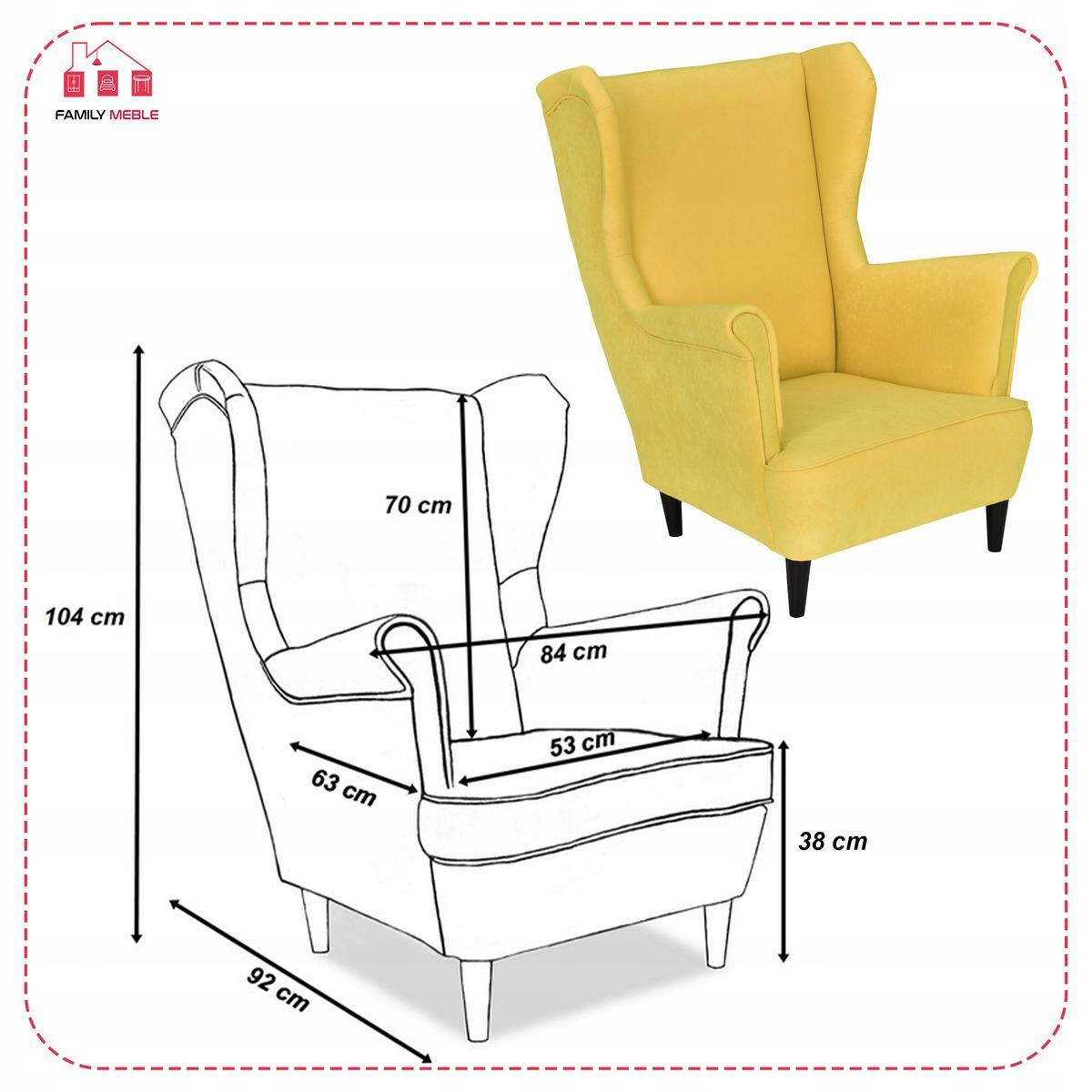 Fotel welurowy żółty MAX Family Meble 5 Full Screen