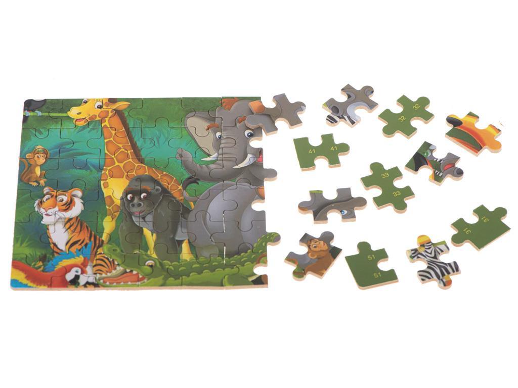 Puzzle dla dzieci bajkowe w puszce dżungla 60 elementów 4 Full Screen