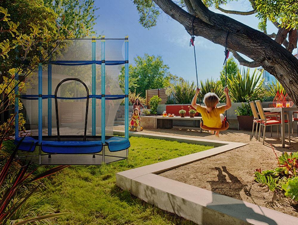 Trampolina 138 cm średnicy dla dzieci do zabawy do ogrodu  5 Full Screen