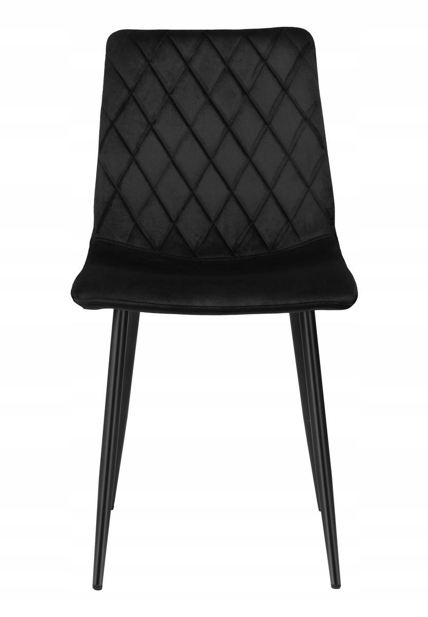 Krzesło tapicerowane Dexter Velvet 45x89x54 cm czarny na czarnych nóżkach do jadalni lub salonu 4 Full Screen