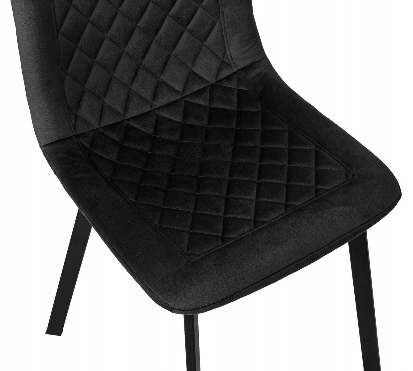 Krzesło welurowe 44x88x41 cm CURTIS VELVET tapicerowane czarny aksamit czarne nóżki do jadalni lub salonu 9 Full Screen