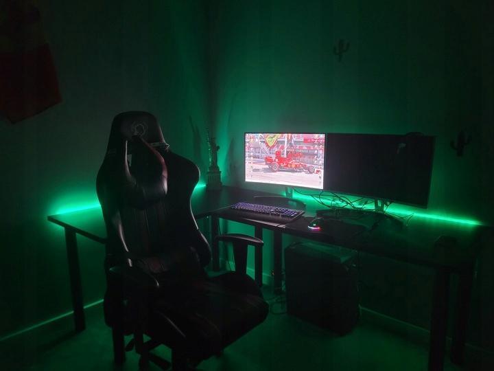Biurko gamingowe 180x75x60 cm czarne narożne stół stabilne do pokoju gracza 7 Full Screen
