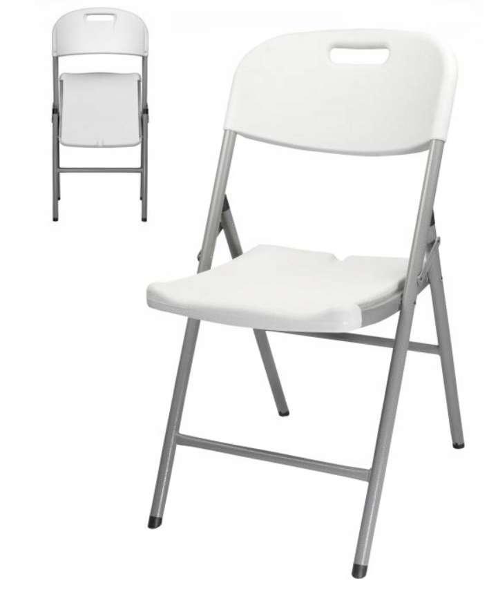 Zestaw 4 szt krzeseł składanych bankietowe cateringowe białe do ogrodu  2 Full Screen