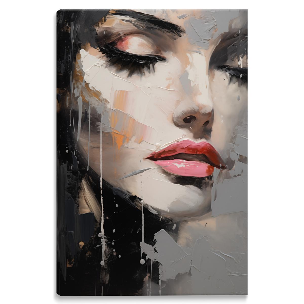 Obraz Canvas Nowoczesny PORTRET Kobieta Usta Abstrakcja 80x120cm 1 Full Screen