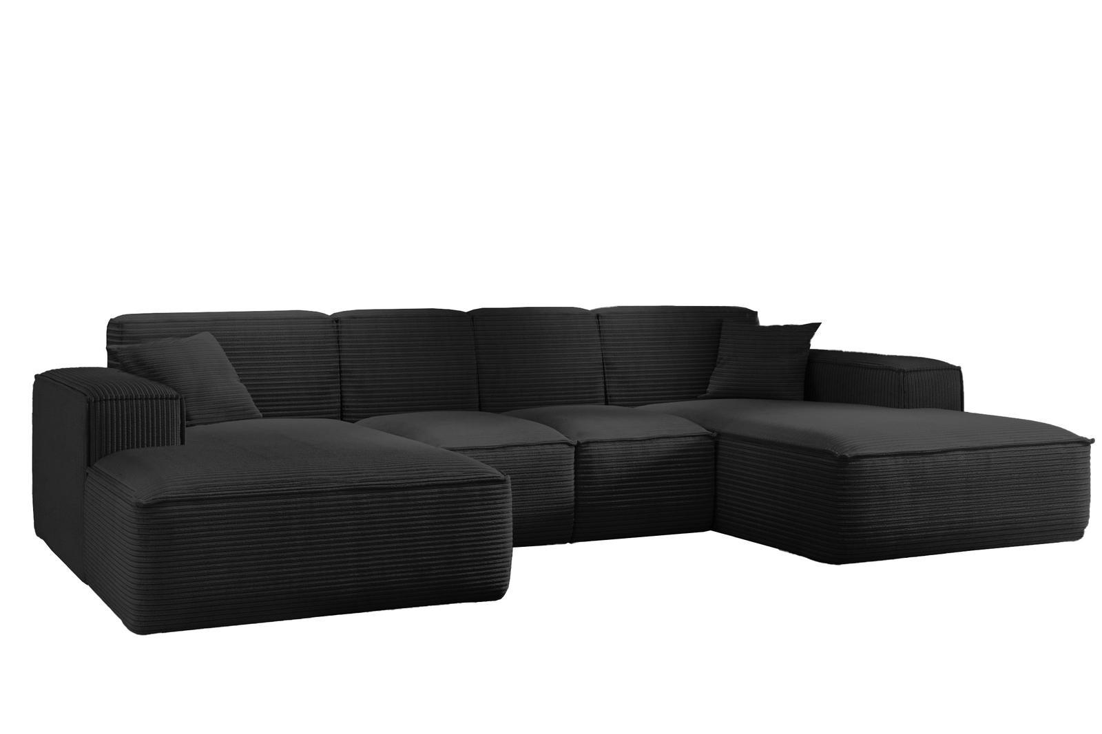 Sofa U SIENA LARGE 344x73x165 cm w kształcie U bez funkcji spania do salonu czarny 0 Full Screen