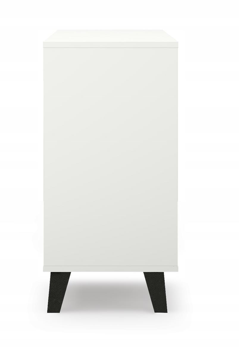 Komoda Scandi 1D3S 110x78.5x39 cm biała na czarnych nóżkach do salonu 6 Full Screen