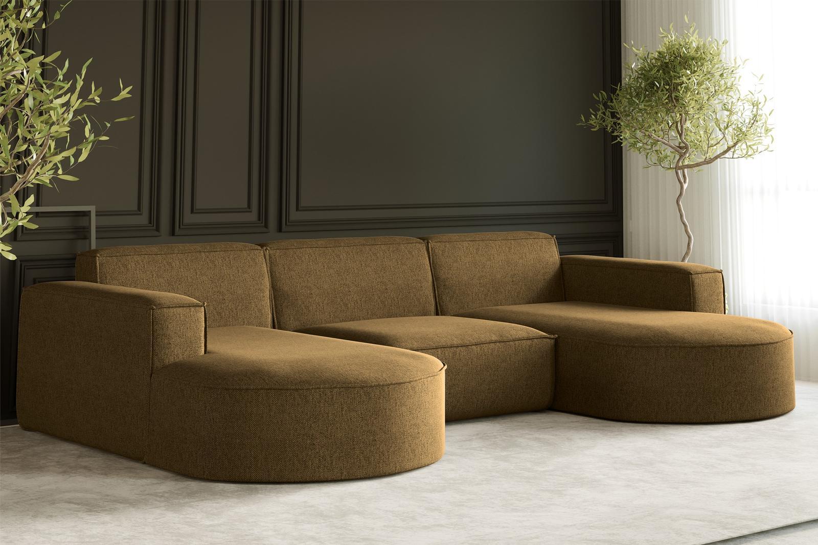 Sofa MODENA STUDIO U 299x78x165 cm w kształcie U bez funkcji spania do salonu NEVE khaki 1 Full Screen