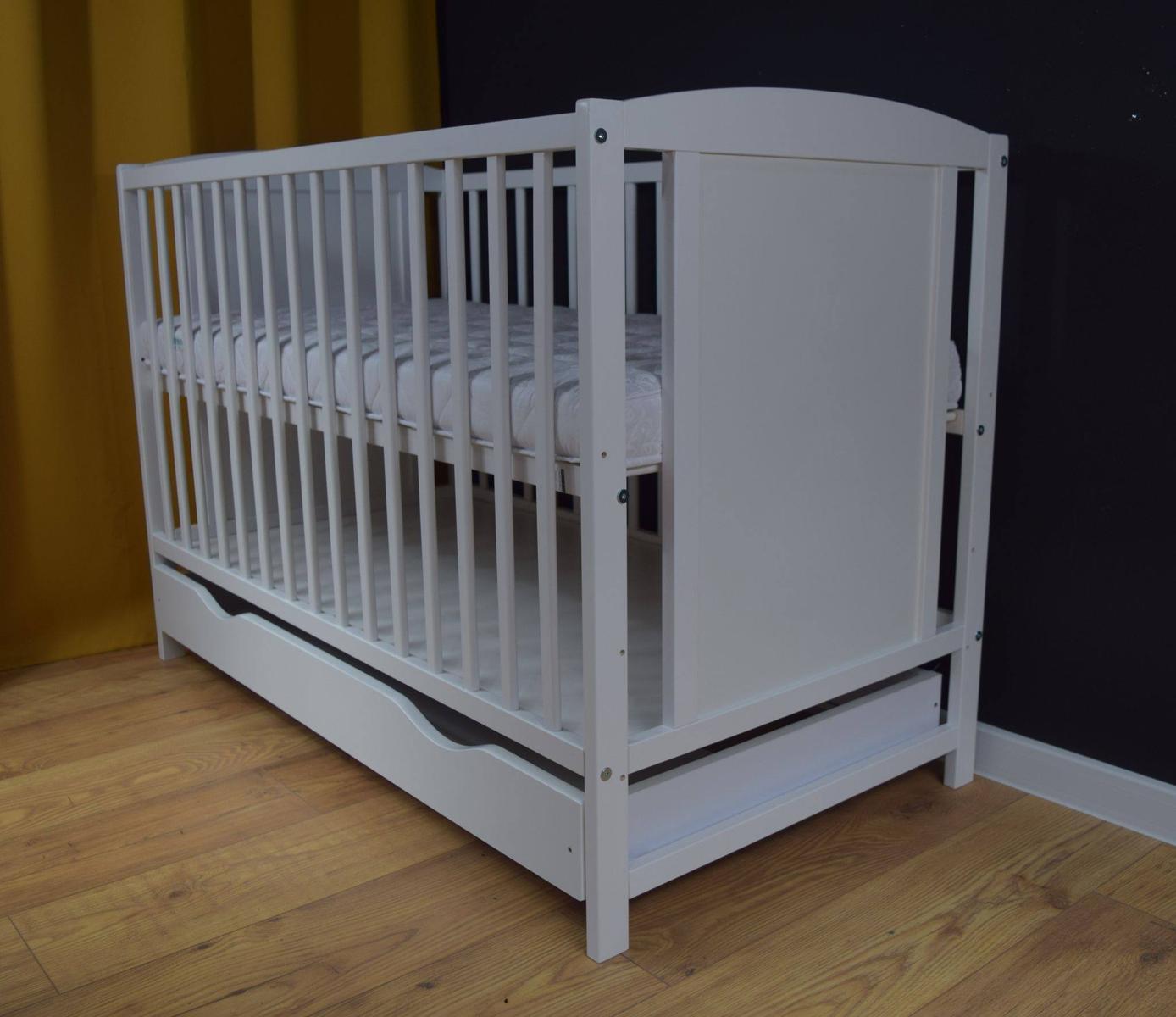 Łóżeczko 120x60 cm białe wyjmowane szczebelki dla niemowląt 1 Full Screen