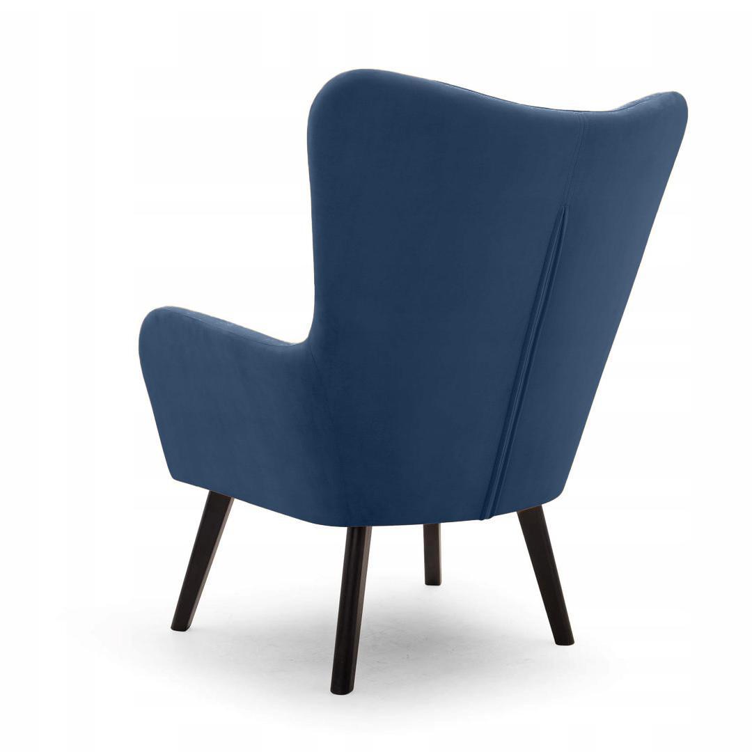 Fotel TED 76x100x78 cm do salonu niebieski Velluto 1 Full Screen