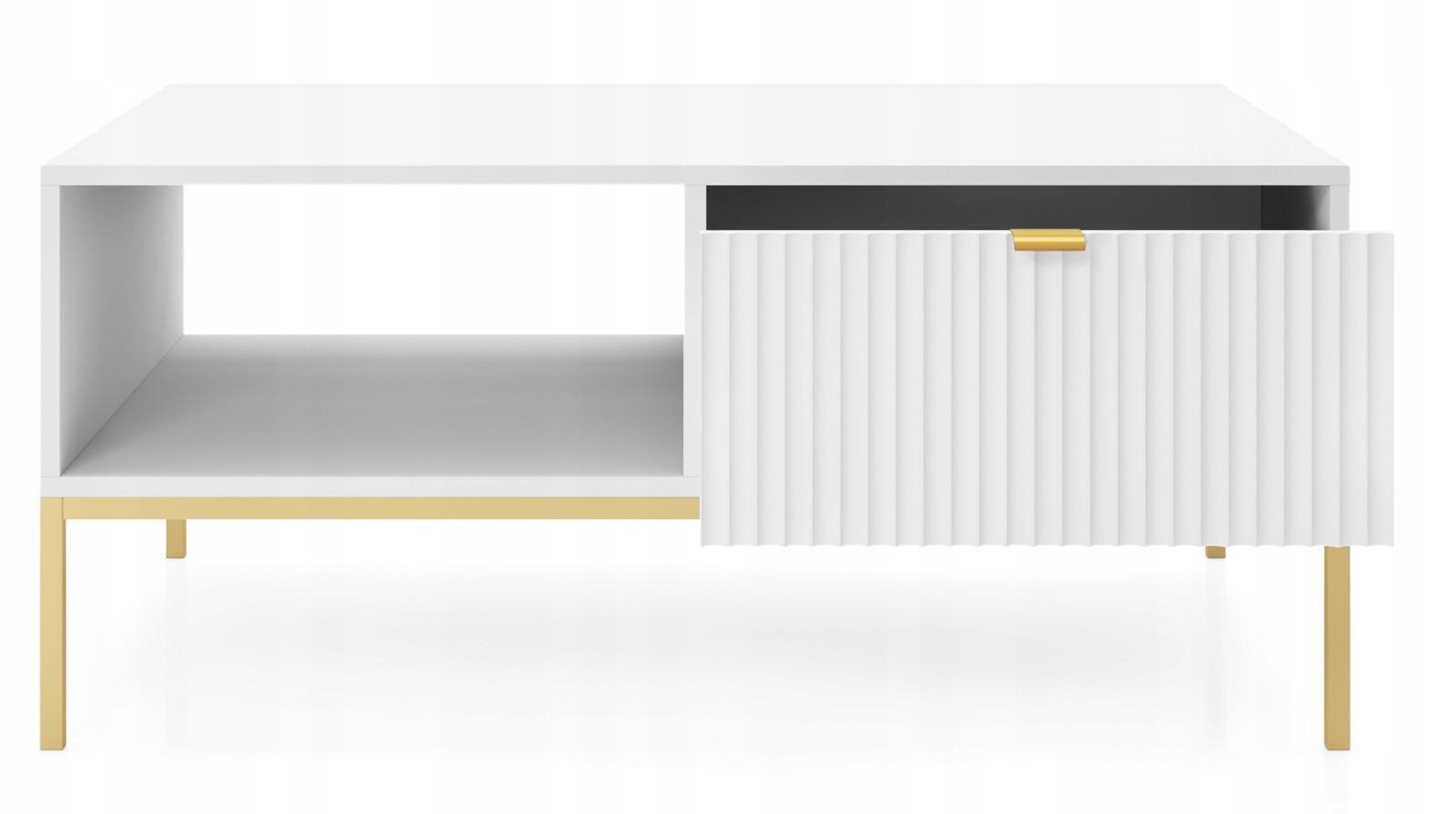 Ława L104 system NOVA biały, stelaż złoty i czarny 3 Full Screen