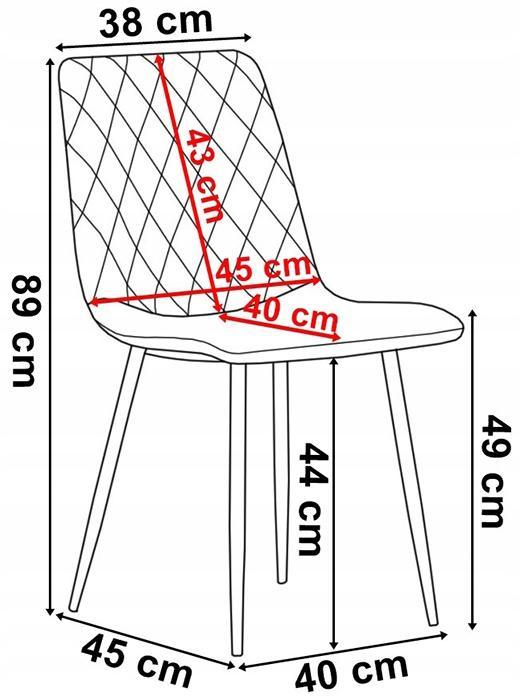 Krzesło tapicerowane Dexter Velvet 45x89x54 cm granatowy na czarnych nóżkach do jadalni lub salonu  8 Full Screen