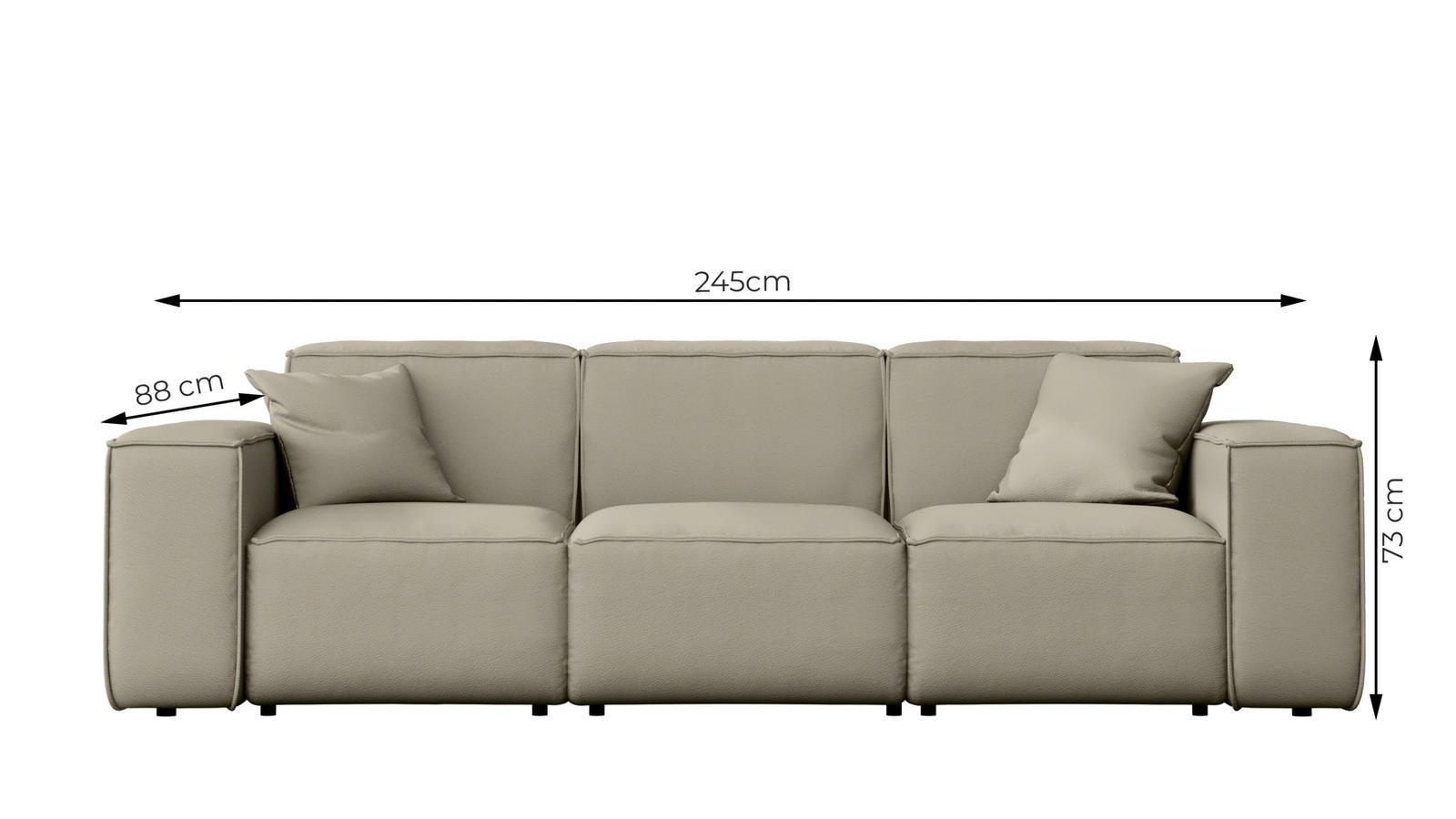 Sofa ogrodowa MALIBIU 245x103x88 cm wodoodporna UV 3-os + 2 poduszki do ogrodu ciemnoniebieska 2 Full Screen